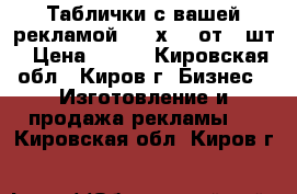 Таблички с вашей рекламой  600х400 от 10шт › Цена ­ 199 - Кировская обл., Киров г. Бизнес » Изготовление и продажа рекламы   . Кировская обл.,Киров г.